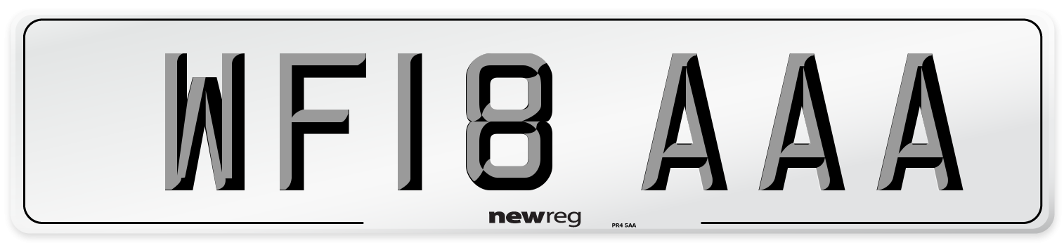 WF18 AAA Number Plate from New Reg